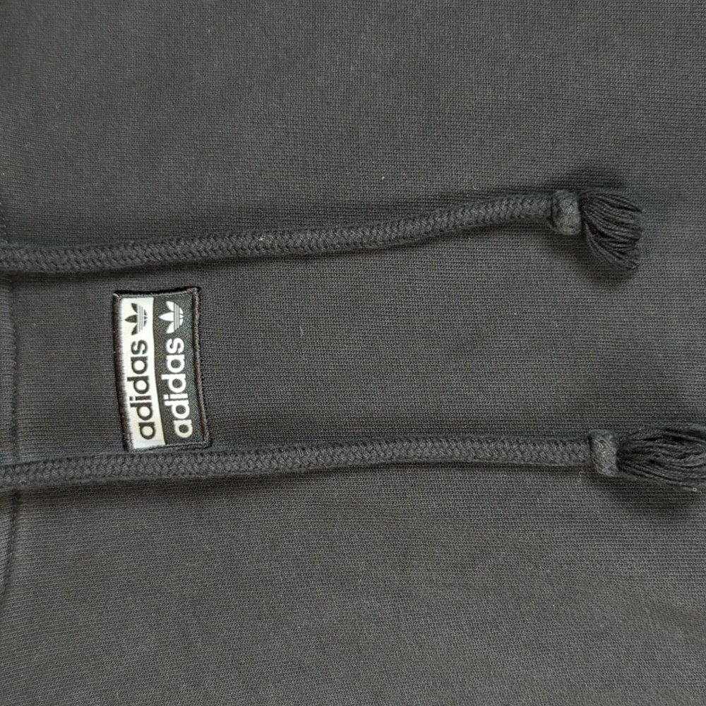 Adidas Black & White Stripes Cropped Fit Hooded Sweatshirt S‎ - Picture 4 of 9